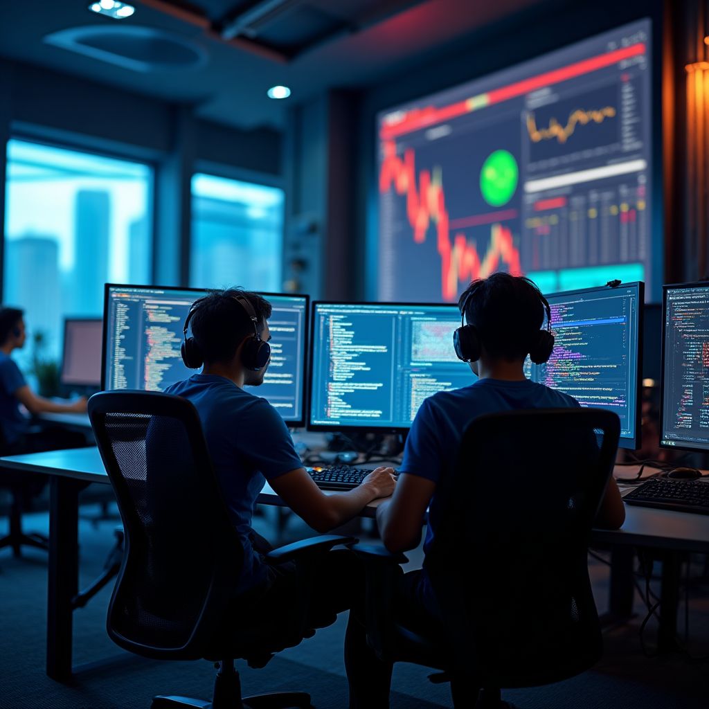 Equipe de desenvolvimento em ação
